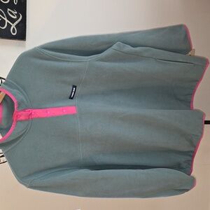 Lands' End Pink and Green Fleece Jacket With Pockets Womens 2X (Christine #6)